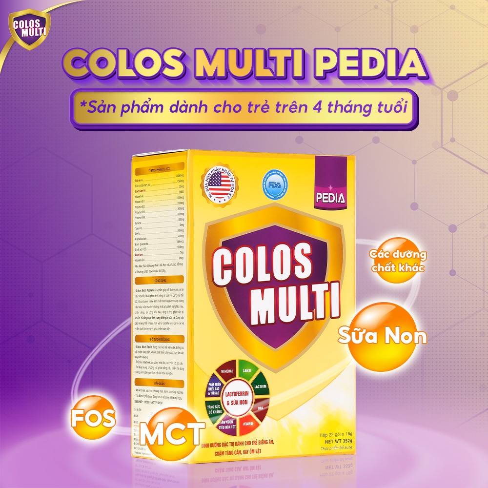 Sữa non Colosmulti Pedia hộp 22 gói x 16g chuyên biệt giúp bé ăn ngoan