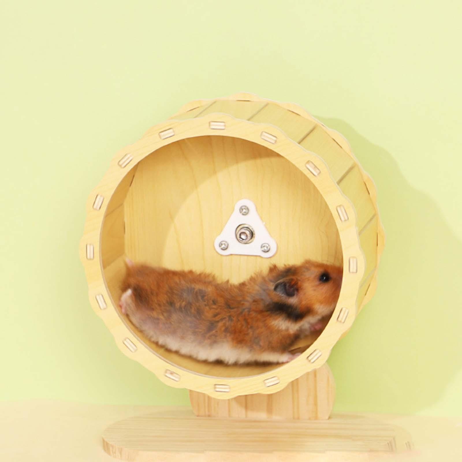 Hamster Wooden Running Wheel Adjustable Guinea Pig Kitten Exercise Wheel Toy