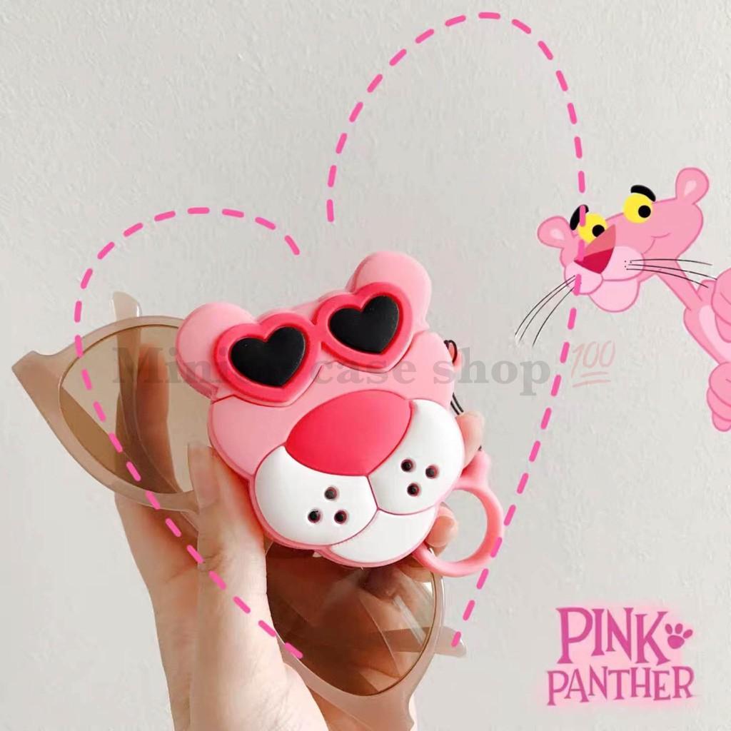 Bao Case Ốp dành cho airpod 1 và 2, tai nghe bluetooth i11,i12, i100, i9s... silicon 3D Pink Panther cao cấp