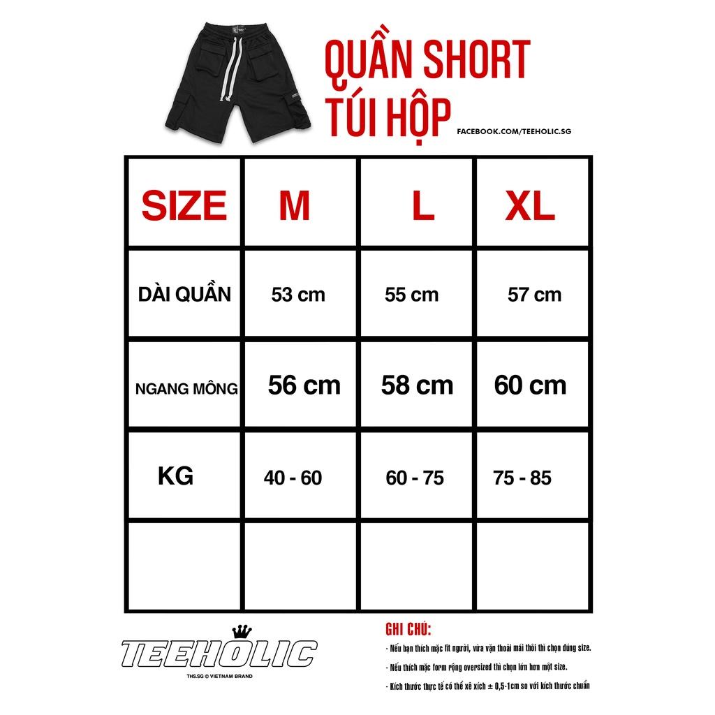 Quần Short Unisex Túi Hộp Màu Đen TeeHolic - THS