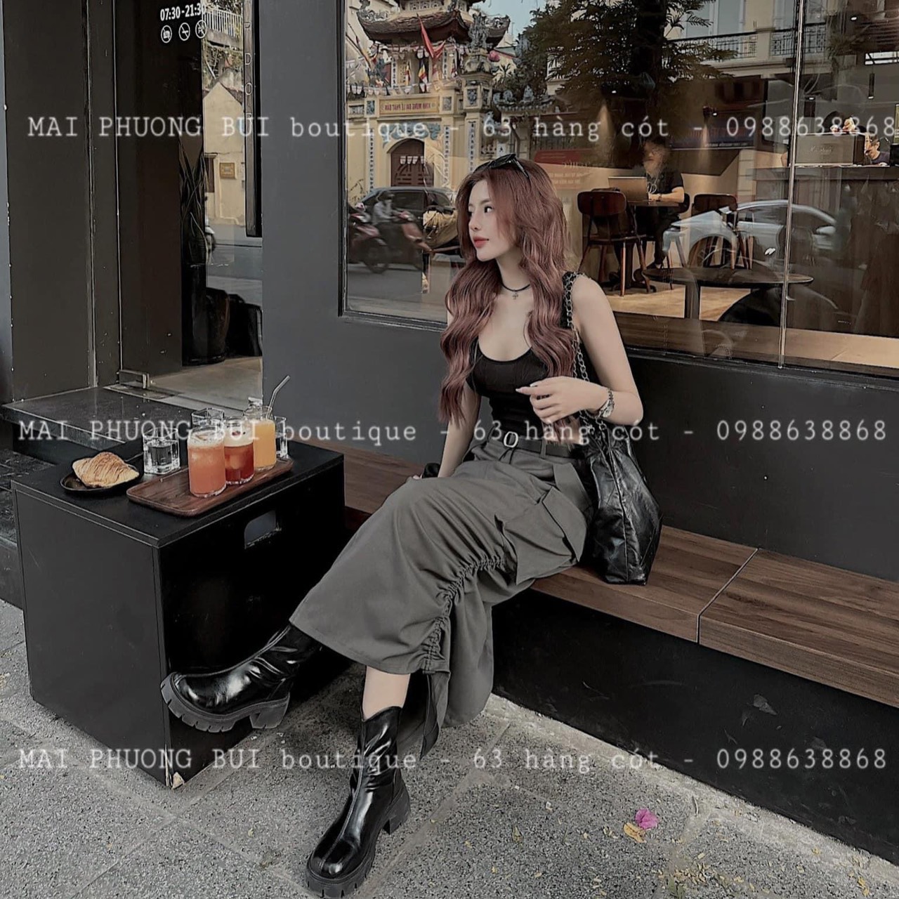 SET ÁO CROPTOP + CHÂN VÁY DÀI DÂY RÚT TÚI HỘP
