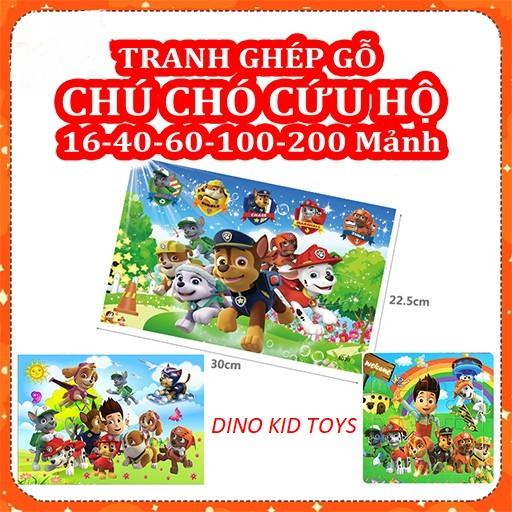 Tranh Xếp Hình Chú Chó Cứu Hộ 9 16 40 60 100 200 Mảnh Ghép Hình Xếp Hình Cho Bé [ Đồ chơi thông minh bằng gỗ]