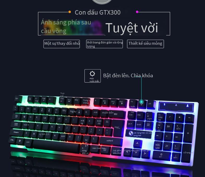 Khuyến Mãi Limei GTX300 Phát Quang Bộ Chuột Phím Tự Làm Máy Tính Lắp Đặt Phân Phối Có Dây USB Chuột Có Dây