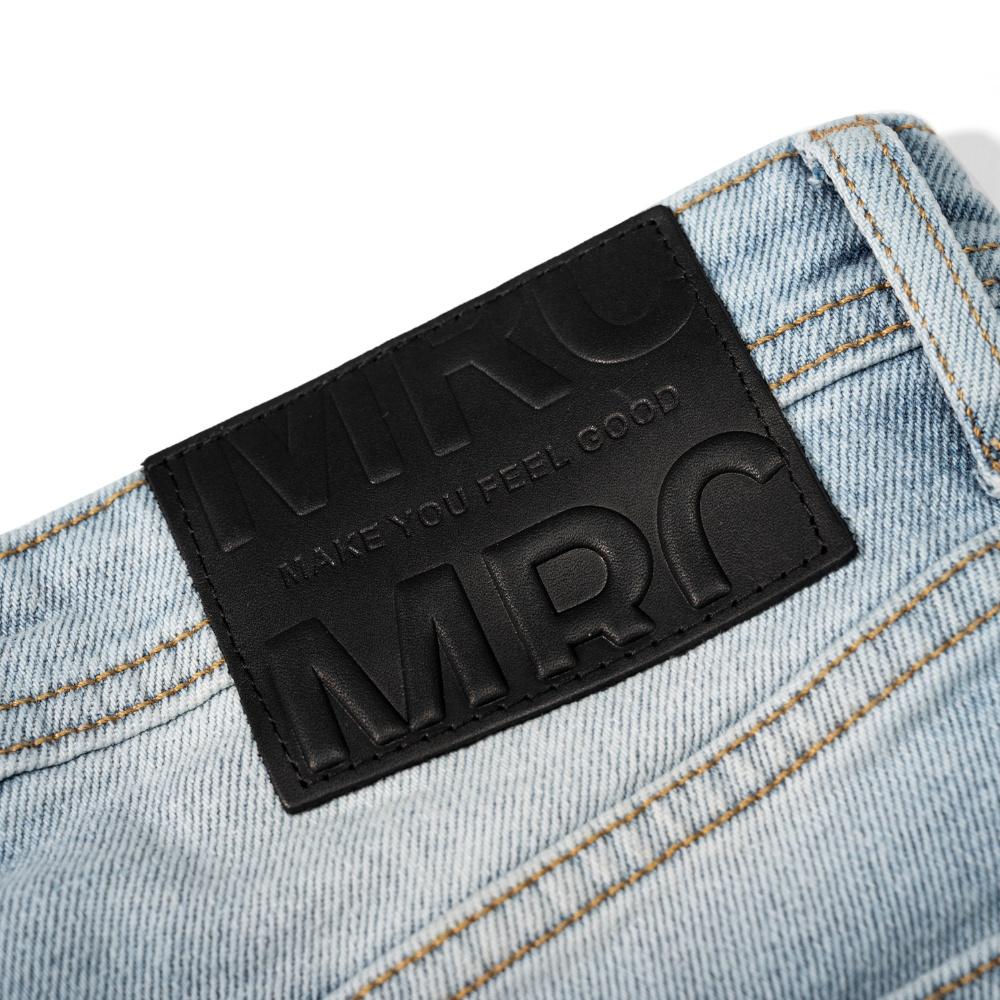 Quần jean dài nam cao cấp xanh denim MRC 0233 chất cotton cao cấp, form ôm vừa vặn, rách nhẹ trẻ trung - CUONG STORE