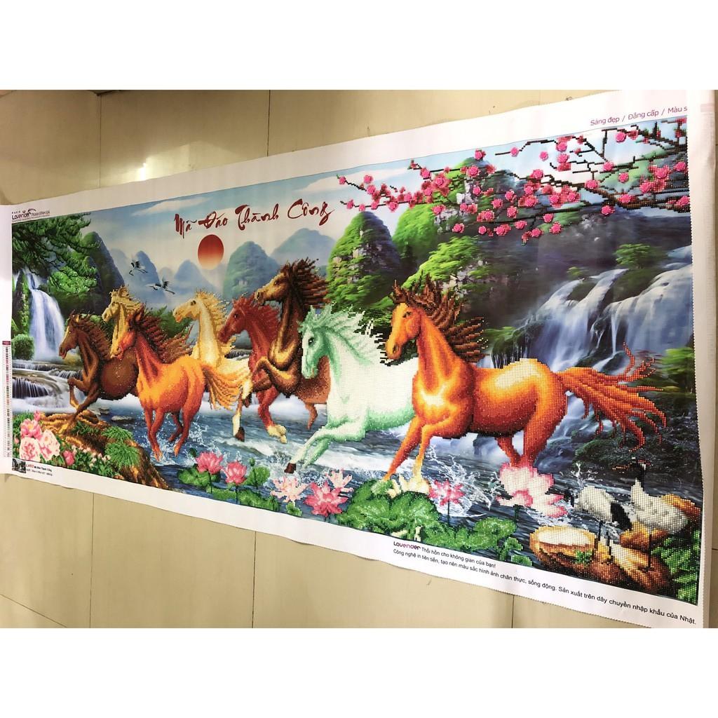 Tranh Đính Đá MÃ ĐÁO THÀNH CÔNG . Kích Thước: 1m2 x 54cm - 1m6 x 70cm - 2m x 85cm