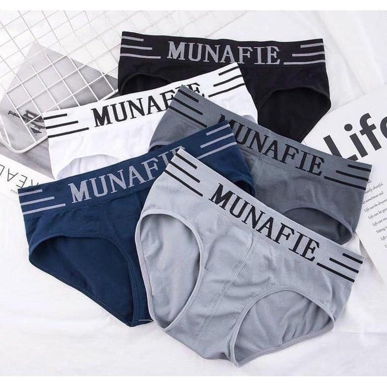 Quần lót nam sịp tam giác cao cấp munafie thun lạnh đẹp co giãn 4 chiều túi zip