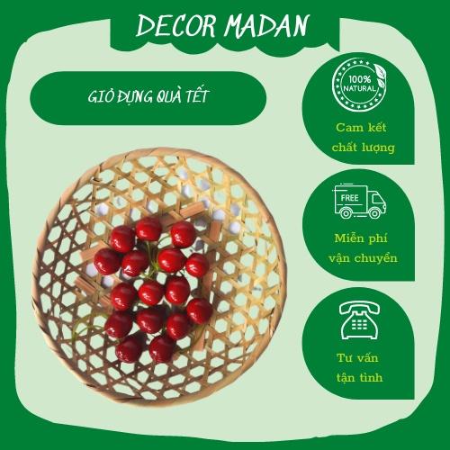 (Kho Sỉ) Khay tre đan loại tròn đựng đồ ăn, đồ hải sản, phụ kiện chụp ảnh decor - MADAN