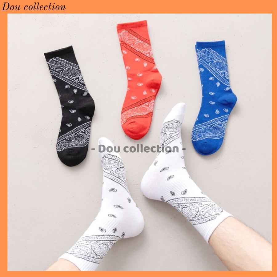 Vớ Tất Cotton Unisex Cổ Cao Họa Tiết BANDANA Phong Cách Đường Phố Cá Tính - Mã TV021