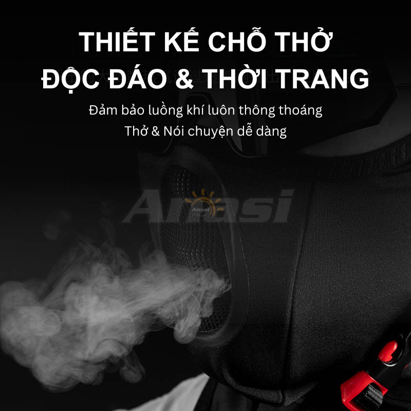 Khẩu trang vải dày dặn che tai chắn gió Anasi KTG90 - Khẩu trang chống nắng vải nỉ cao cấp