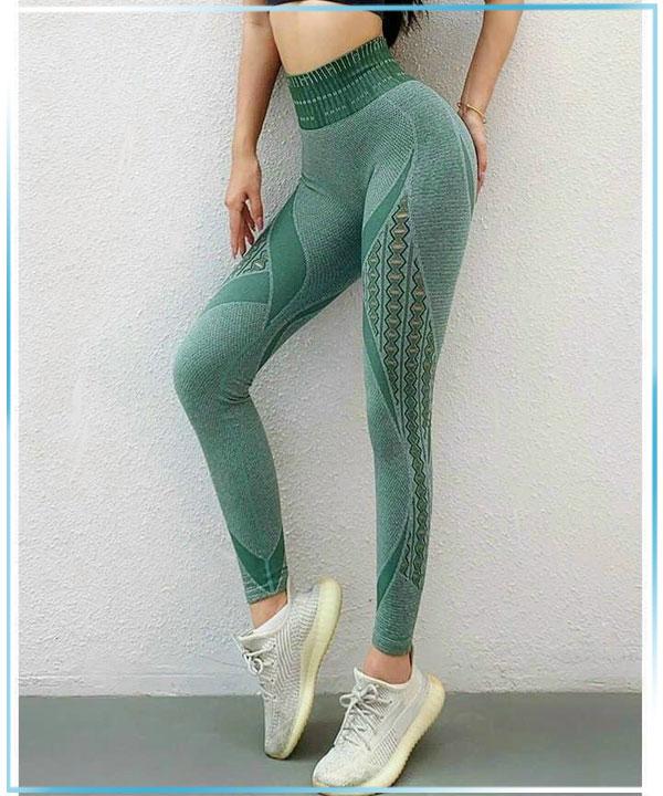 Quần Legging Thun Dệt Cao Cấp tập gym, yoga cho nữ - 143 Xanh Lá