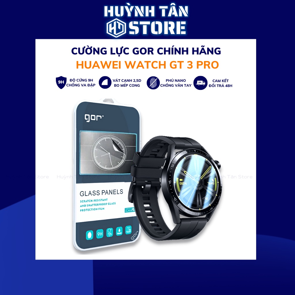 kính cường lực huawei watch gt 3 pro trong suốt chính hãng gor phụ kiện điện thoại huỳnh tân store - Hàng nhập khẩu