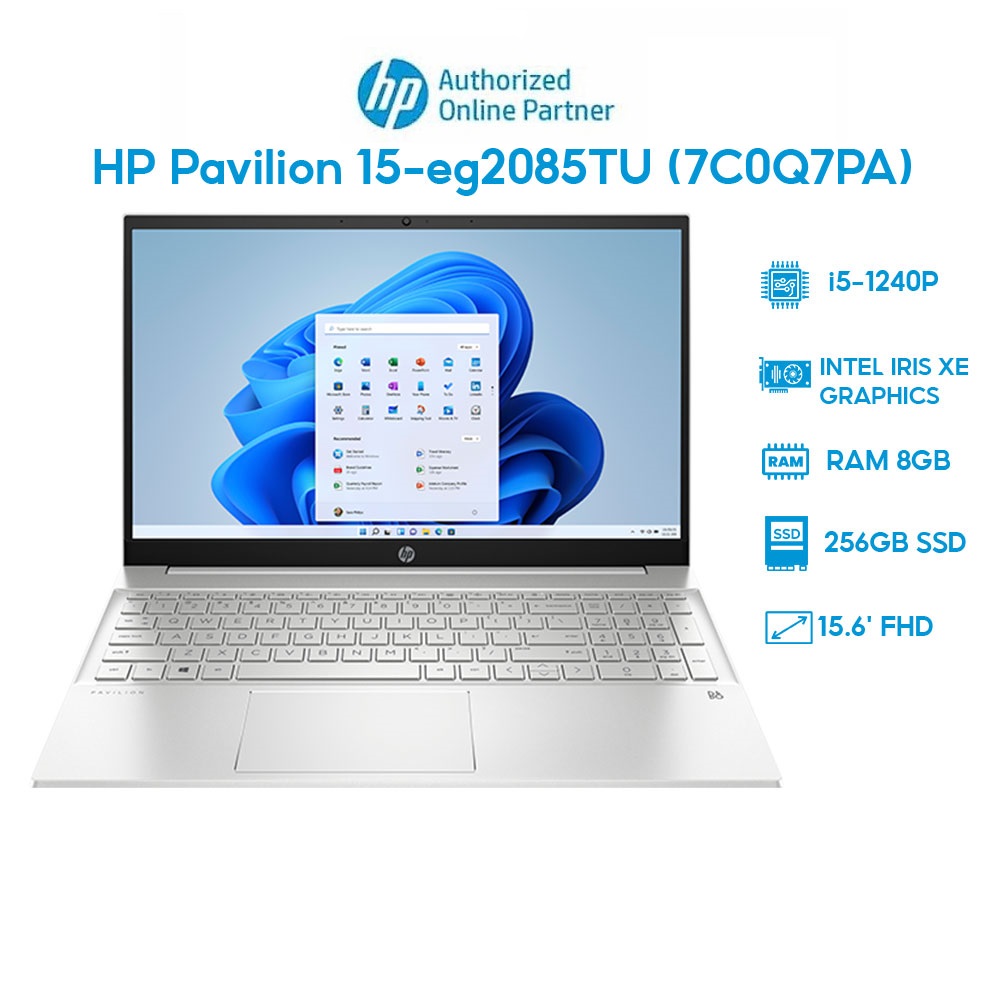 Laptop HP Pavilion 15-eg2085TU 7C0Q7PA (i5-1240P | 8GB | 256GB | Intel Iris Xe Graphics | 15.6' FHD | Win 11) Hàng chính hãng