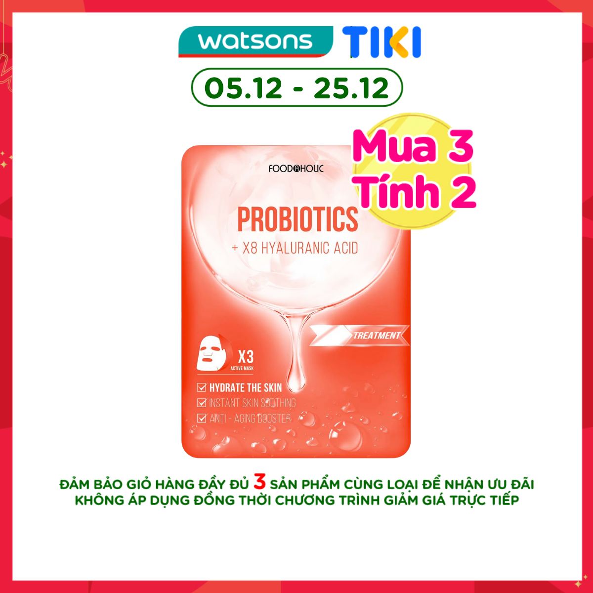 Mặt Nạ Foodaholic Probiotics Giải Cứu Da, Tái Tạo Chuyên Sâu Probiotics Ample Mask 23ml