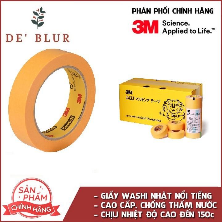 Băng keo giấy 3M 243J che sơn Masking Tape 10mmx18m và 20mmx18m