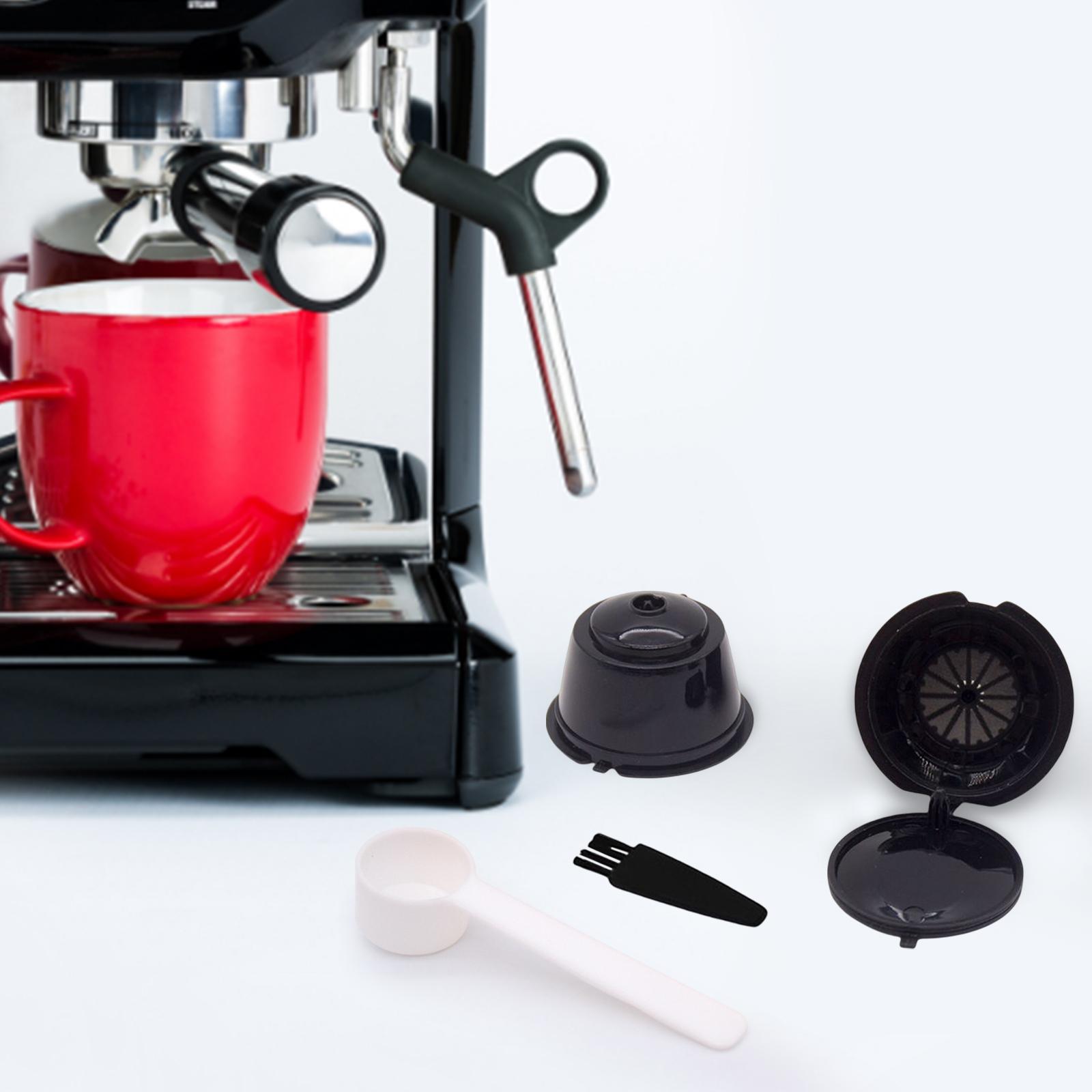 2 Pieces Coffee Filters Spoon Brush Filter Baskets Pod Portable Replacement for Cafe