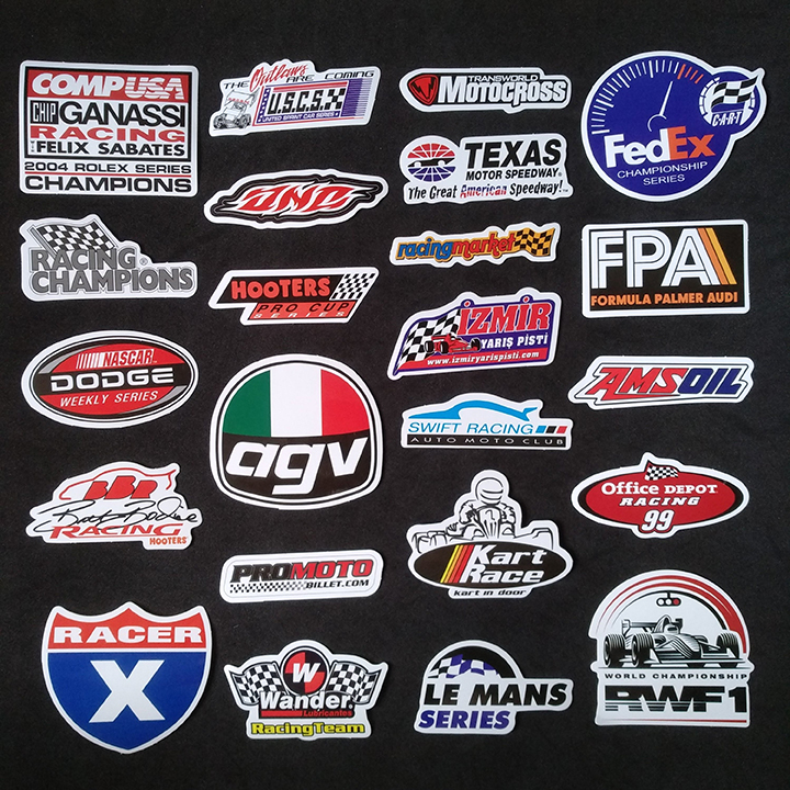 Bộ Sticker dán cao cấp chủ đề RACING - Dùng dán Xe, dán mũ bảo hiểm, dán Laptop