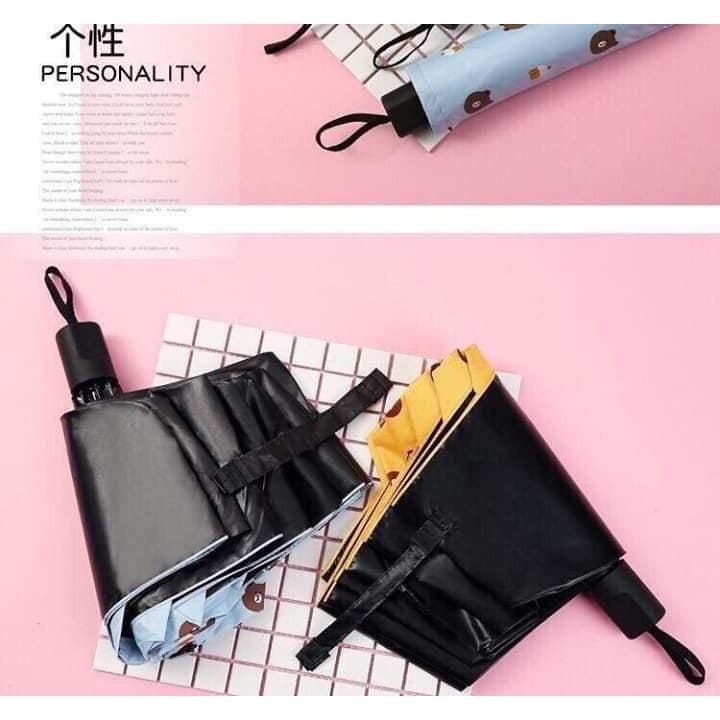 Ô dù đi mưa che nắng hình gấu Brown chống tia uv