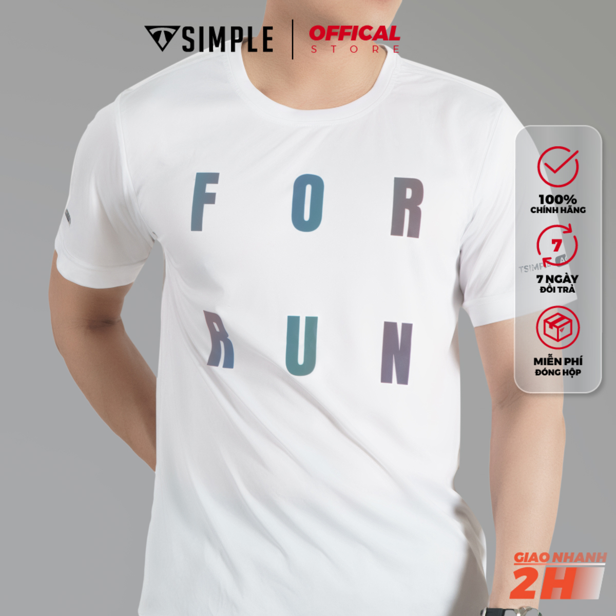 Áo Thể Thao Nam TSIMPLE cổ tròn tay ngắn tập gym vải thun lạnh thoáng mát co giãn chuẩn form For Run MSSAHP3