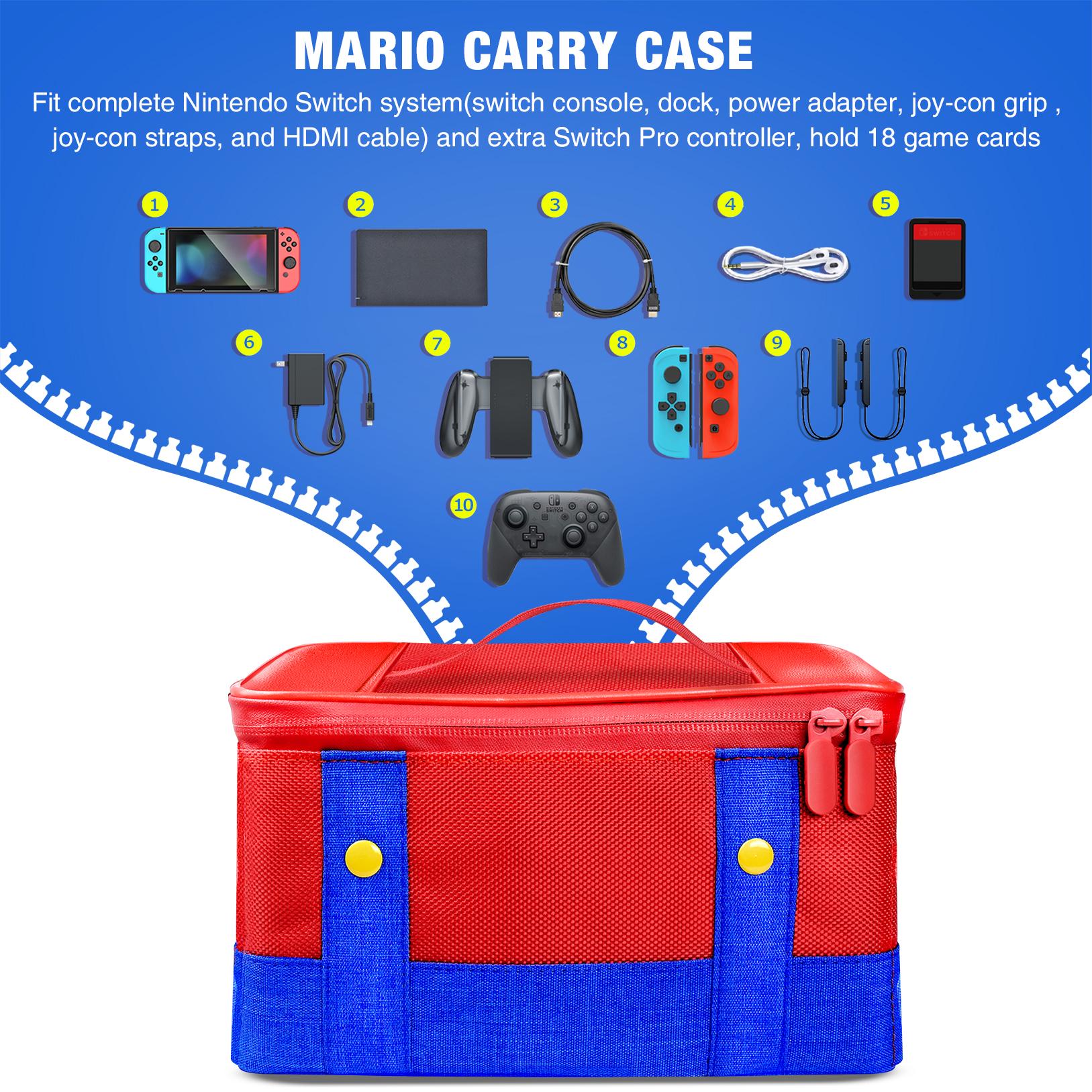 Vỏ bảo vệ mang theo lớn cho Nintendo Switch OLED Console Pro Controller Travel Storage Túi lưu trữ cho phụ kiện chuyển đổi màu sắc: Túi màu đỏ