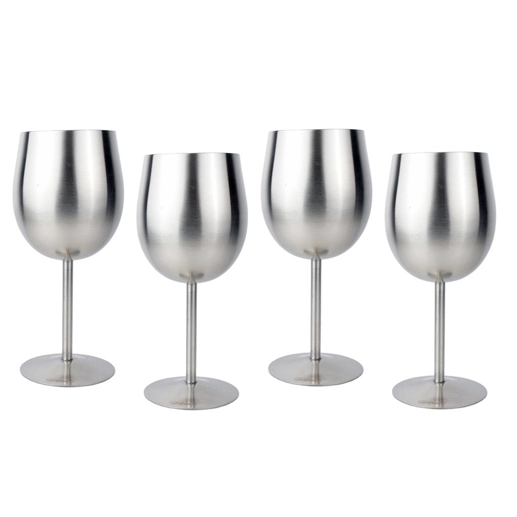Set of 4, Stainless Steel Champagne Goblet 10oz Camping Home Kitchen Party