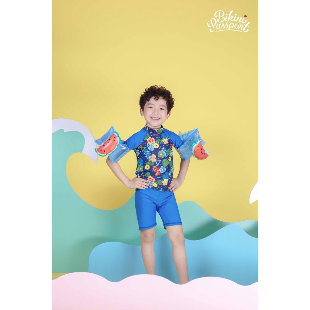 Đồ bơi áo tắm em bé BIKINI PASSPORT KID - Hai mảnh quần lửng áo tay dài - Floral-KD015_FLO