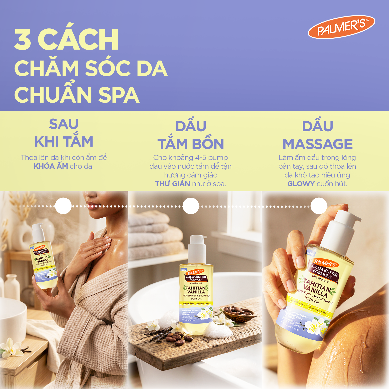 [Mới] Dầu Dưỡng Thể Toàn Thân Palmer's Tahitian Vanilla Body Oil 192ml