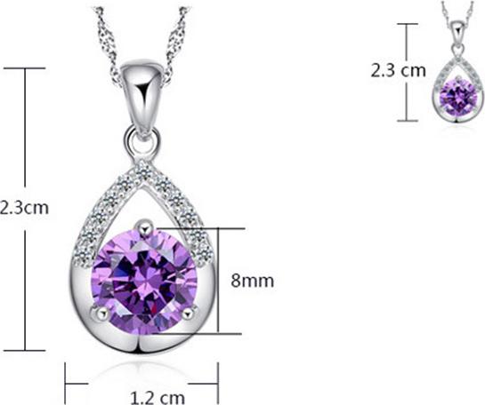 Dây chuyền giọt nước nạm đá zircon BHDC136