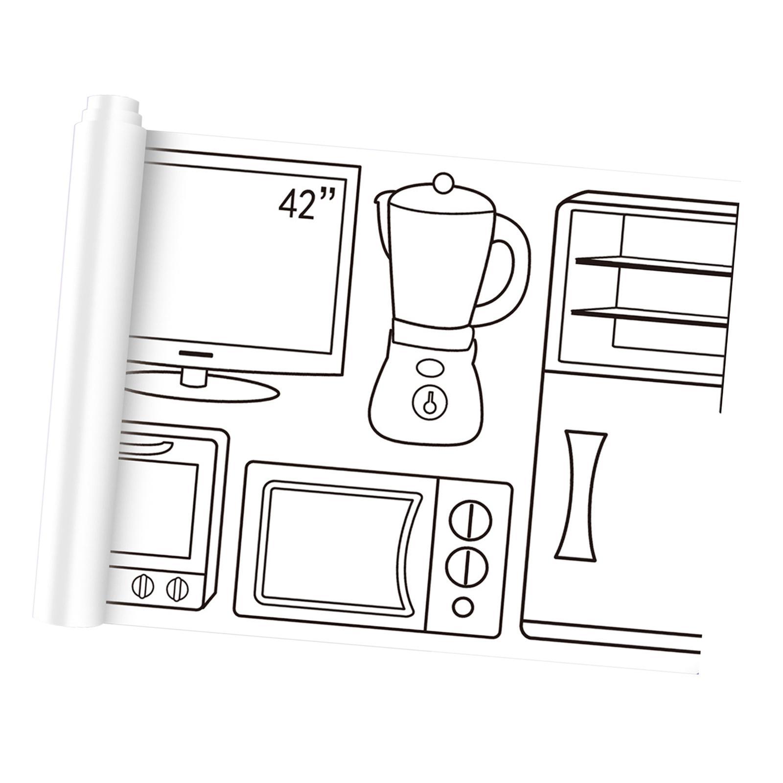 Art Paper Roll Sticky Coloring Book 30x300cm DIY Coloring Posters for Party Home