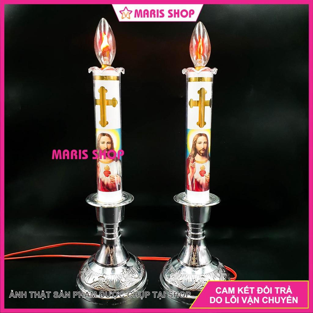 Bộ 2 đèn nến để bàn thờ Thiên Chúa nhiều kích thước, đèn cấy nến Công Giáo, đèn cầy Thiên Chúa