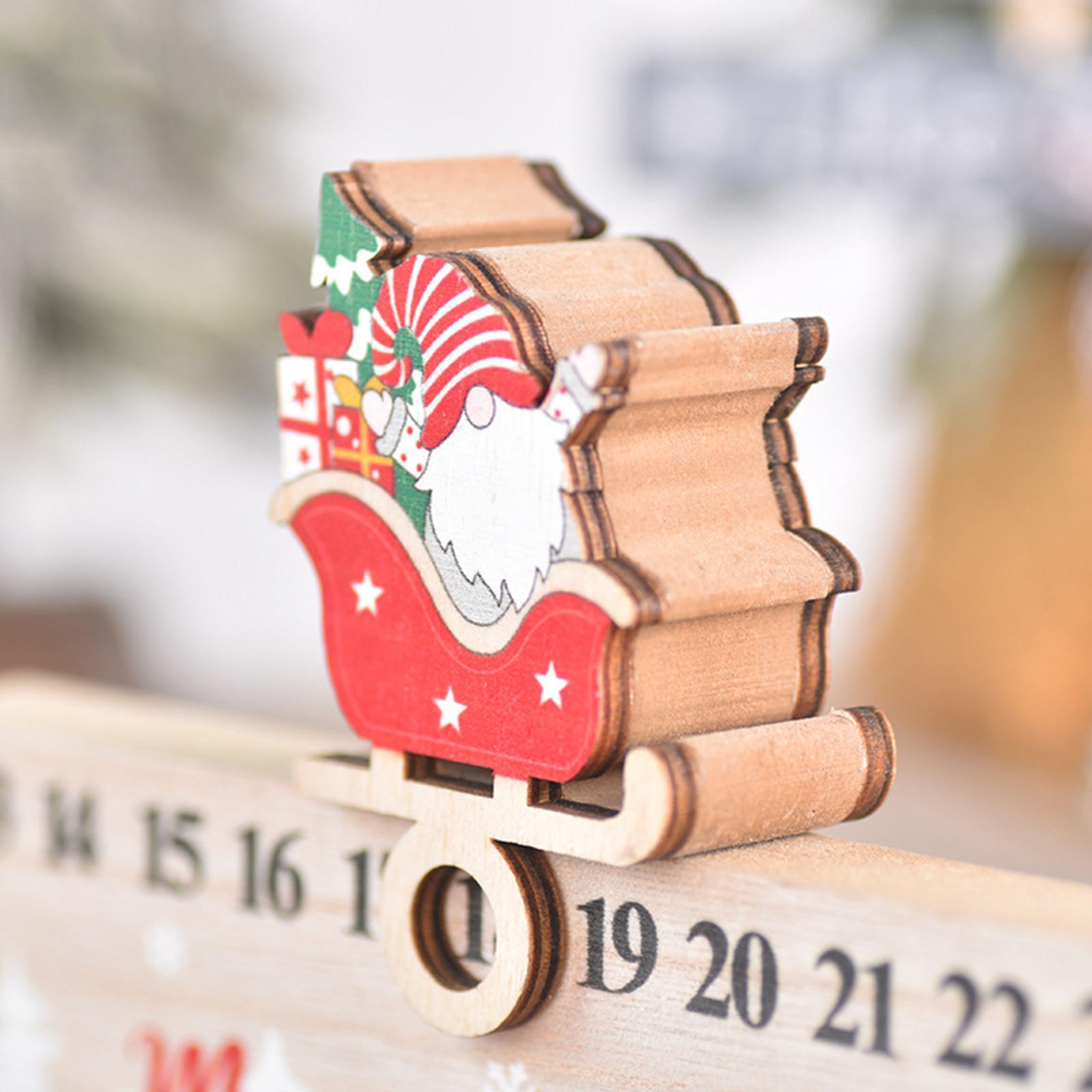 Christmas Desk Calendar Holiday Advent Calendar for Xmas Indoor Decoration