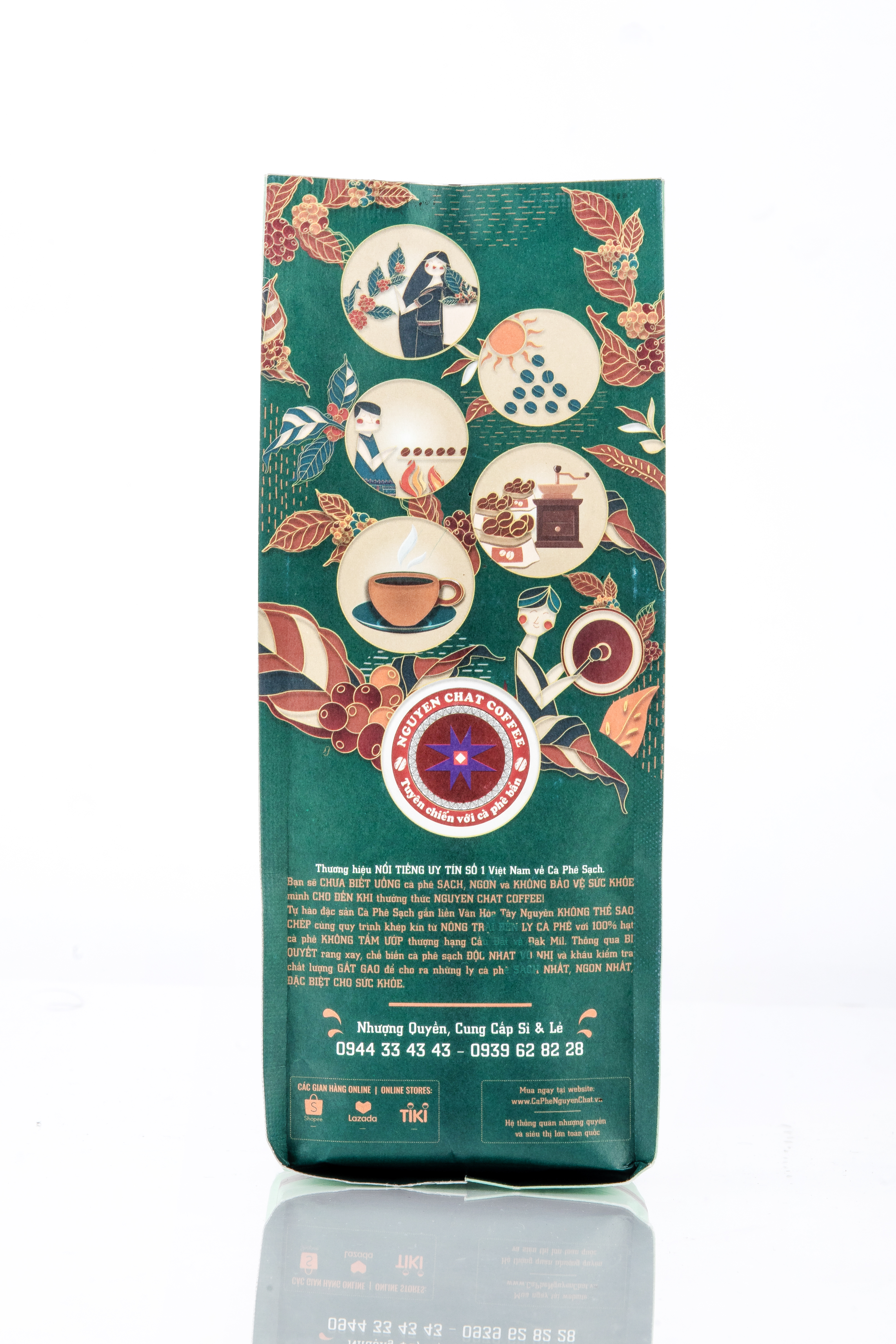 Cà phê xay nguyên chất HẢO HẠNG 2 Premium Coffee No. 2 phong cách Ý hương vị đậm đà, thơm nồng, hậu vị ngọt - 250g