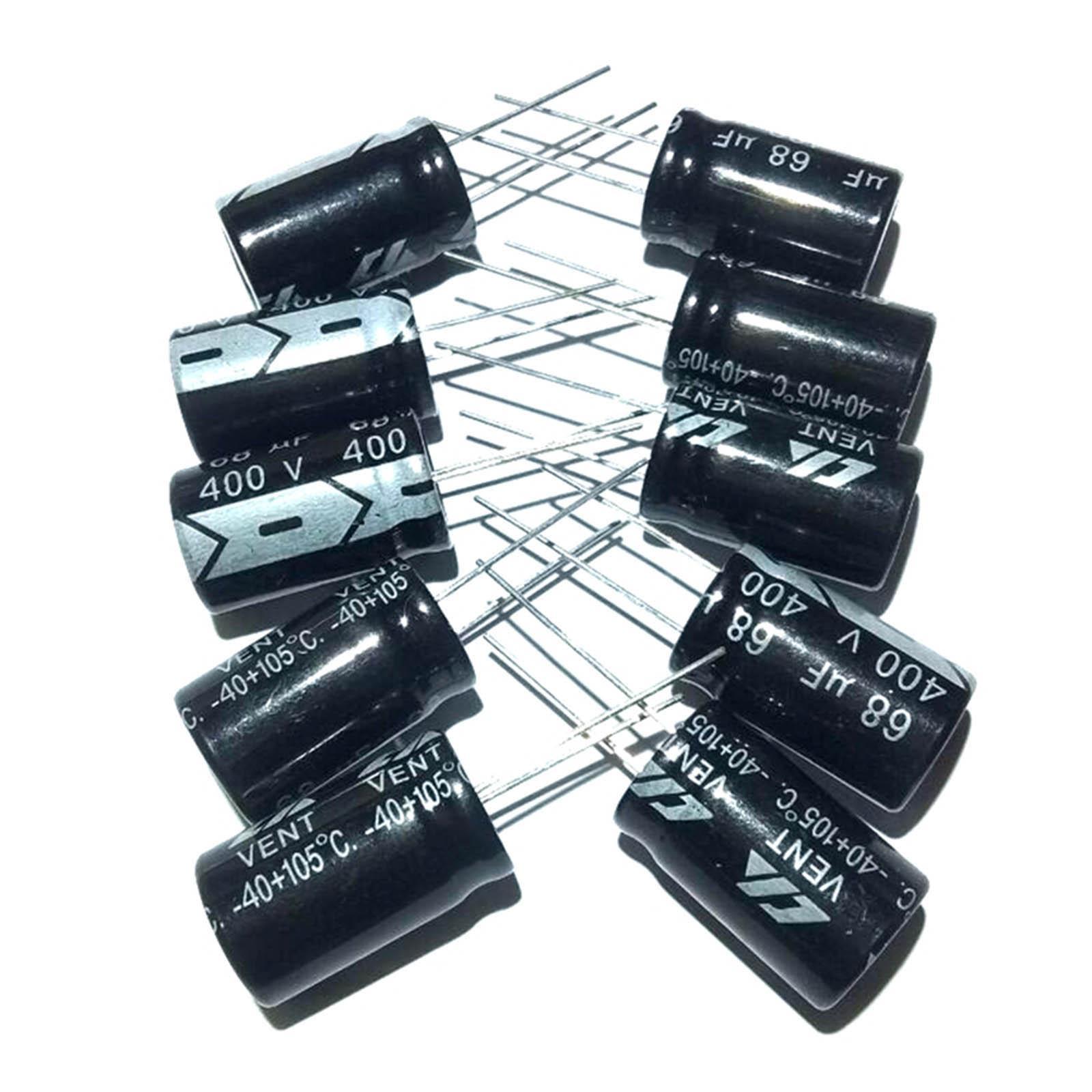 10 Pieces Electrolytic Capacitors, Radial Long Leads Electronic Component Set