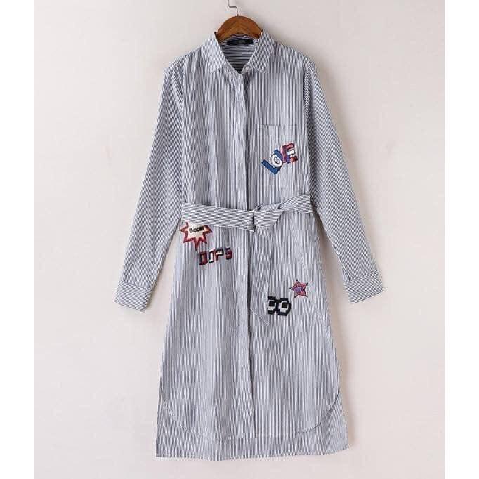 Đầm Váy Nữ Sơ Mi Thêu Phối - QA0037