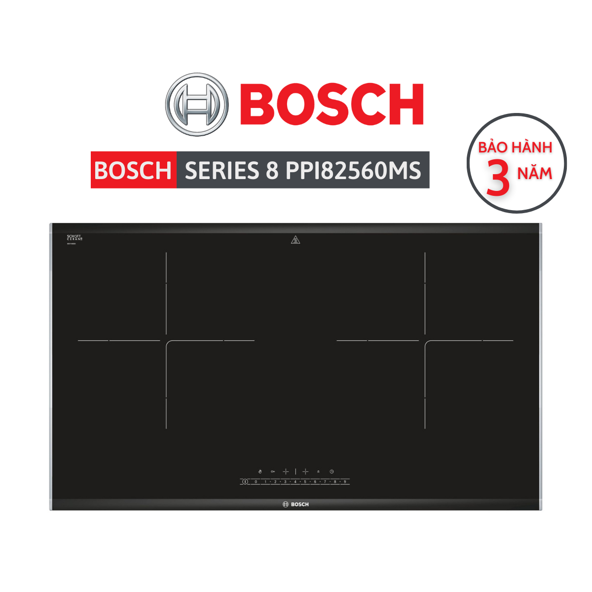 Hình ảnh Bếp từ đôi (2 vùng nấu) Bosch Series 6 PPI82560MS - Hàng chính hãng