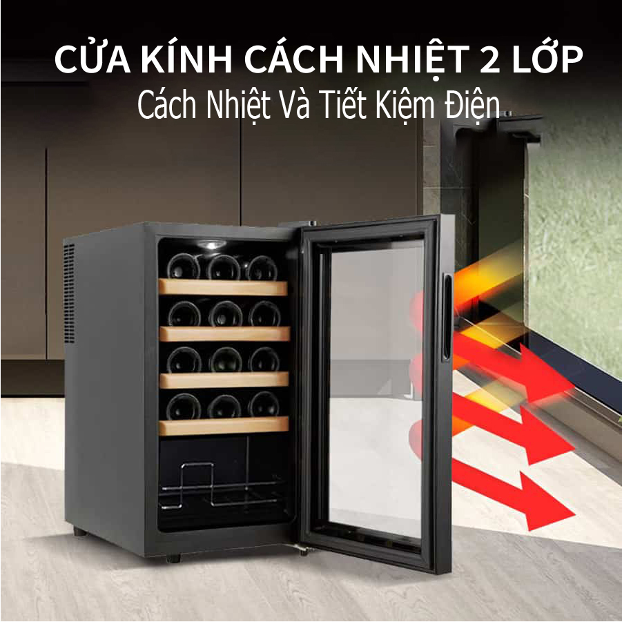 Tủ Rượu, Tủ Mát - Tủ Uớp, Bảo Quản Rượu Vang WCP24/33/48 (Tủ Đựng Rượu Vang 24/ 33/ 48 Chai). Hàng Nhập Khẩu Chính Hãng Thái Lan. Giao Hàng Toàn Quốc