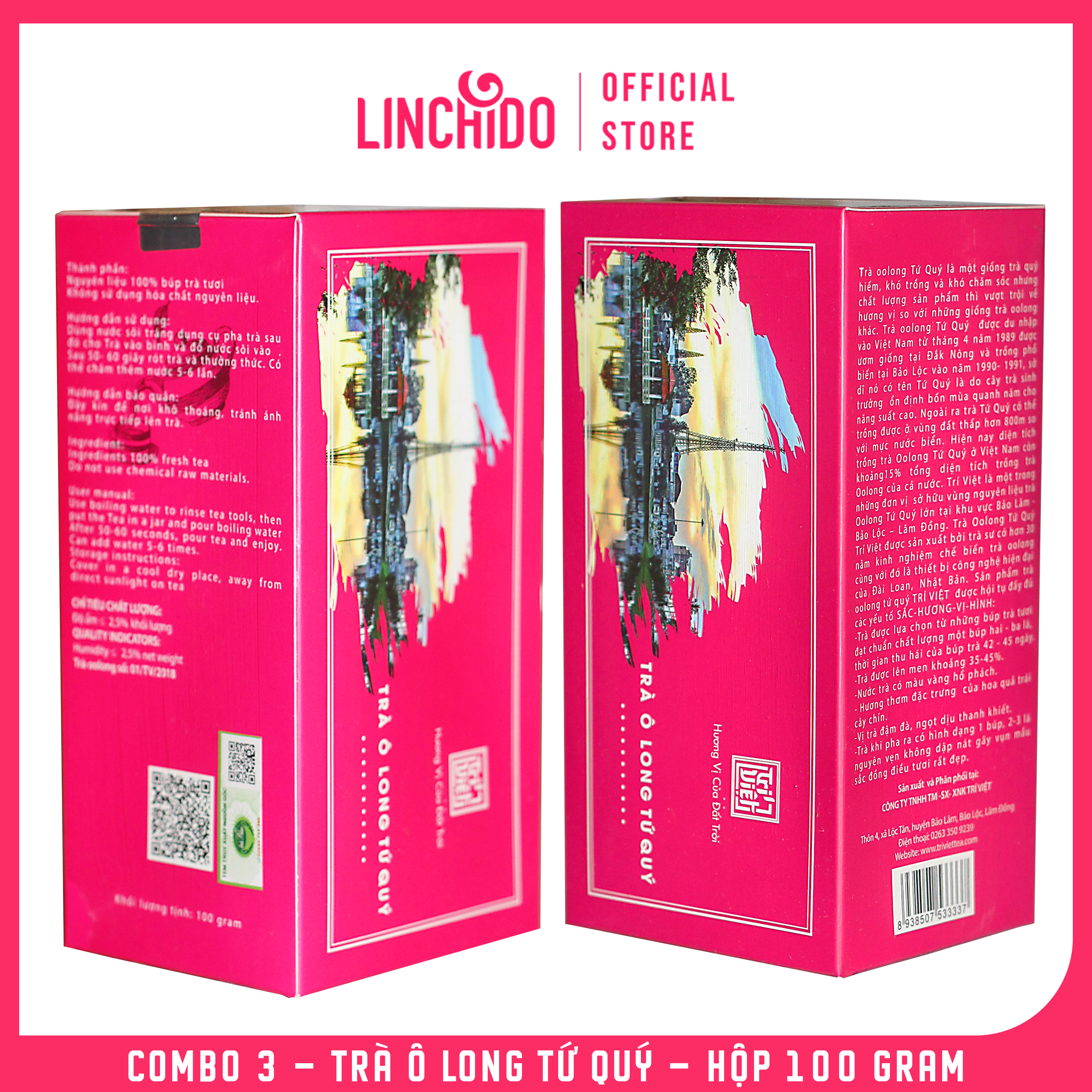 Combo 3 - Trà Ô Long Tứ Quý - Hộp 100G