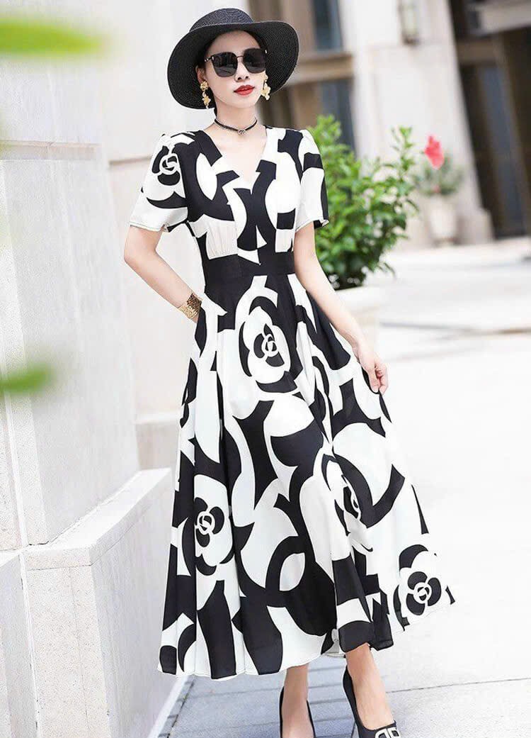 ĐẦM XÒE LỤA HỌA TIẾT CAO CẤP