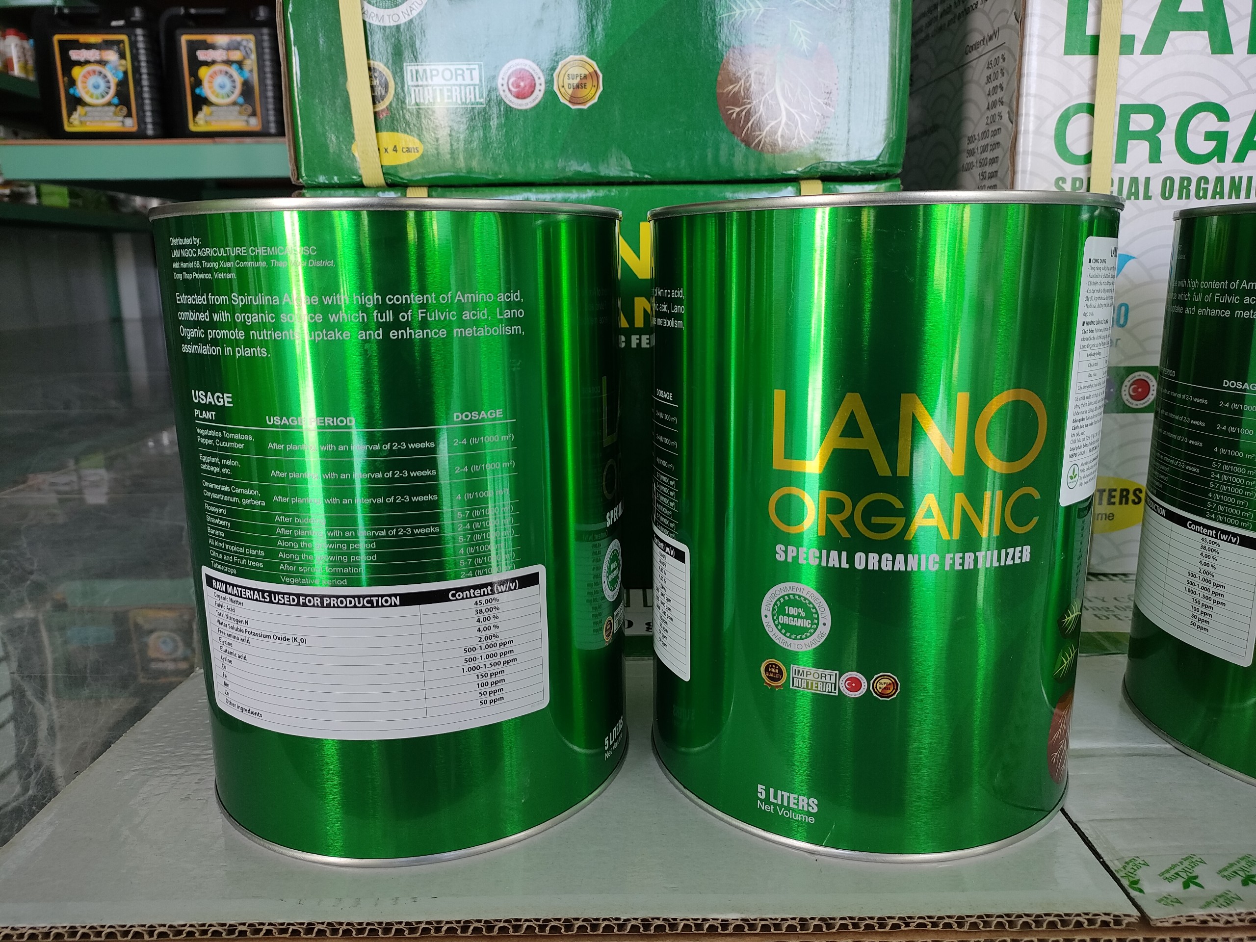 Phân Bón Hữu Cơ Cao Cấp LANO ORGANIC - VTNN NÔNG PHÚ T86 (can 5 lít)