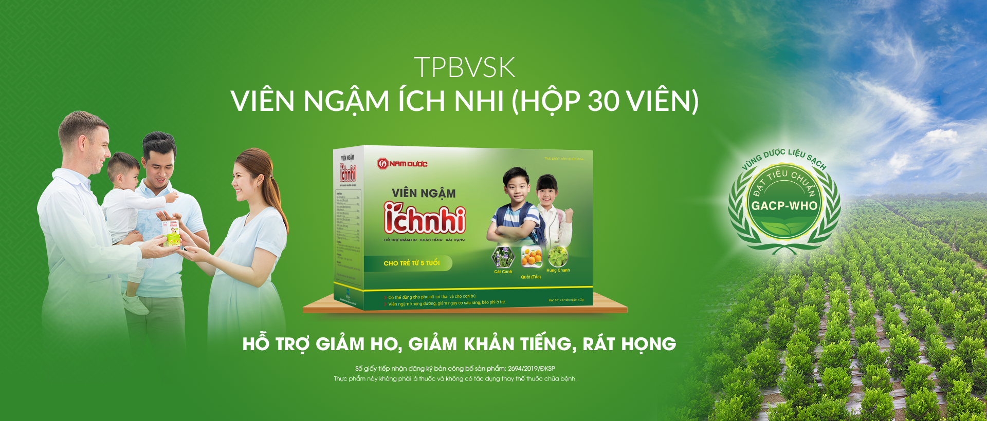 Viên ngậm Ích Nhi (Hộp 30 viên)