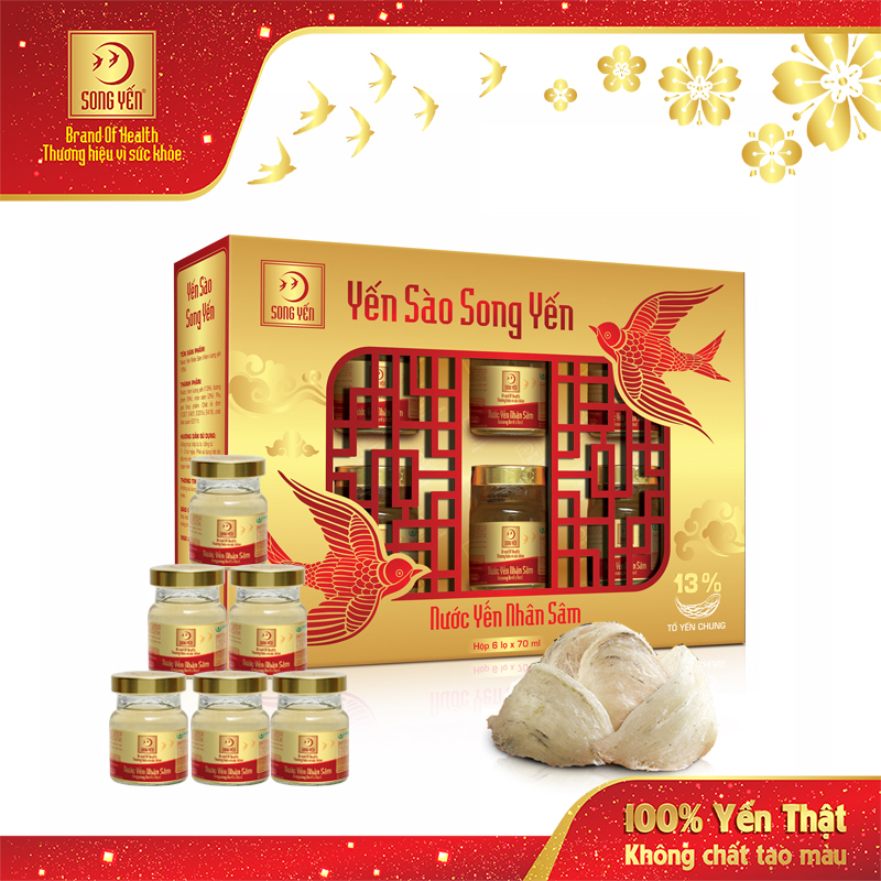 Nước Yến Nhân Sâm Song Yến (Lốc 6x70ml)