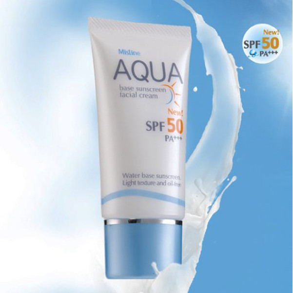 KEM CHỐNG NẮNG DÀNH CHO DA MẶT MISTINE  AQUA BASE SUNSCREAM FACIAL  CREAM SPF 50 PA +++