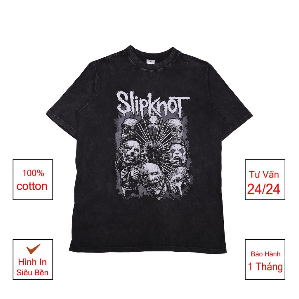 Áo thun loang đen SLIPKNOT tay lỡ nam nữ chất liệu cotton 100% cao cấp dáng unisex