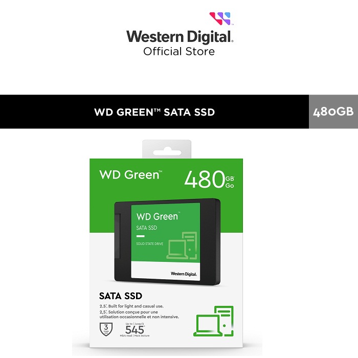 Ổ Cứng SSD Western Digital Green 480GB Sata3 2.5" WDS480G3G0A - Hàng Chính Hãng