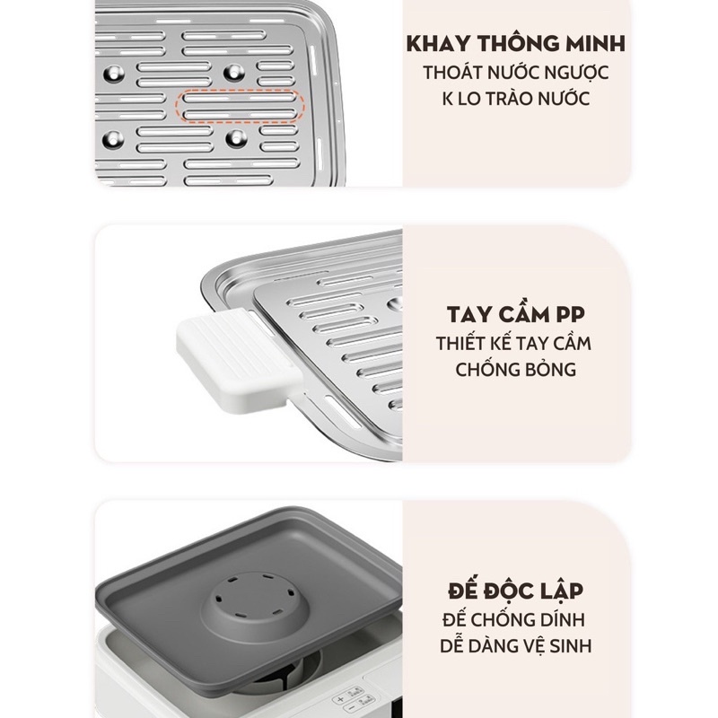 Nồi Hấp Điện 3 Tầng XIAOMI ZHENMI ZMZG-11 Dung Tích 20 Lít 6 Chương Trình Hấp Với Công Suất 1600 W - Hàng Chính Hãng
