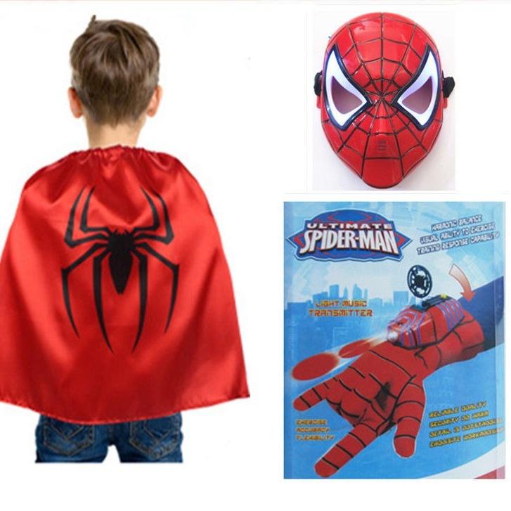 Combo đồ chơi Người nhện Spiderman Áo choàng, mặt nạ, găng tay