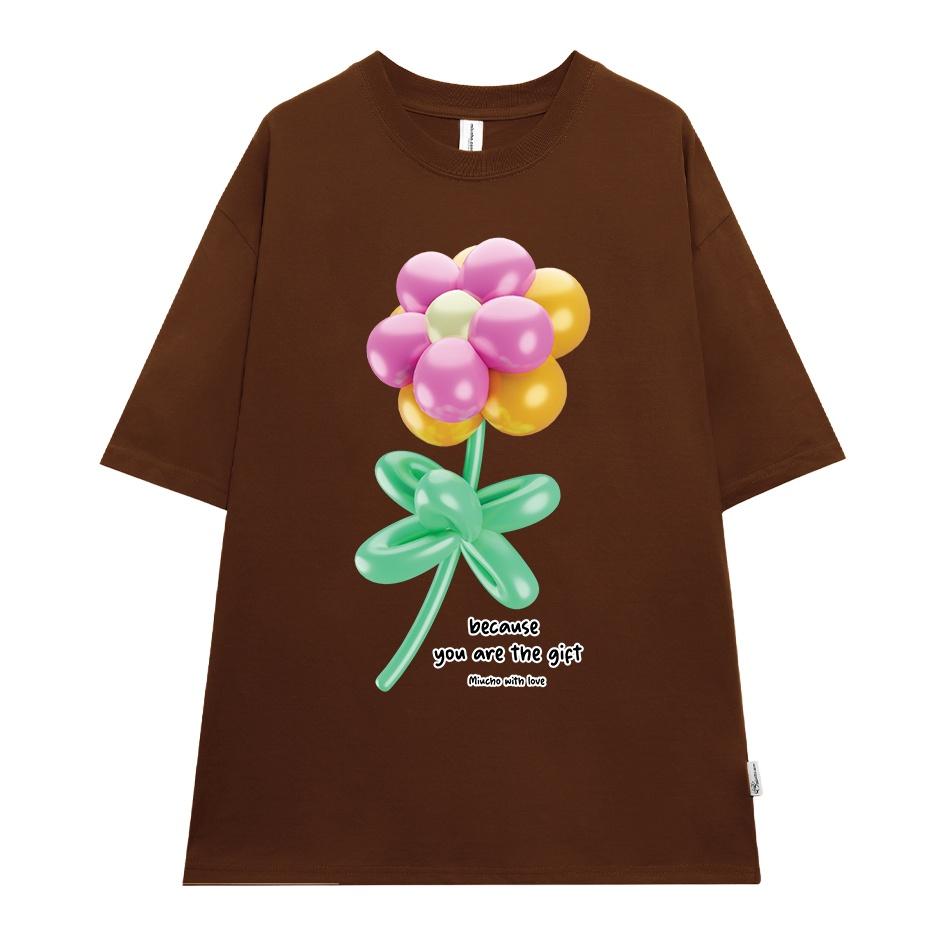Áo thun nữ form rộng AT407 chất vải cotton in graphic - Be