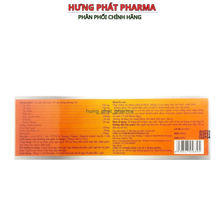 Viên uống Giấc Ngủ Vàng HD giúp ngủ ngon giảm căng thẳng - Hộp 30 viên