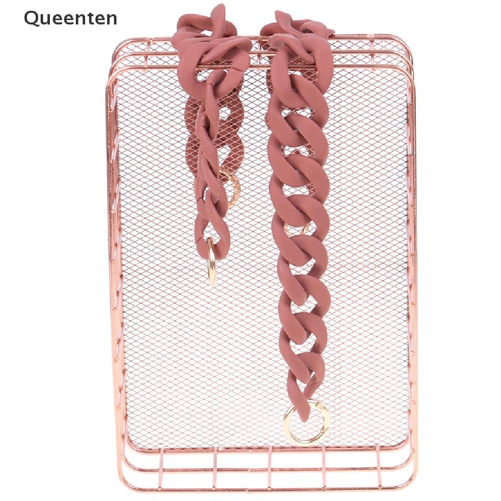 Queenten 30cm/41cm Detachable Acrylic Chain Handle Fish Bone Plastic Strap Shoulder Bags QT