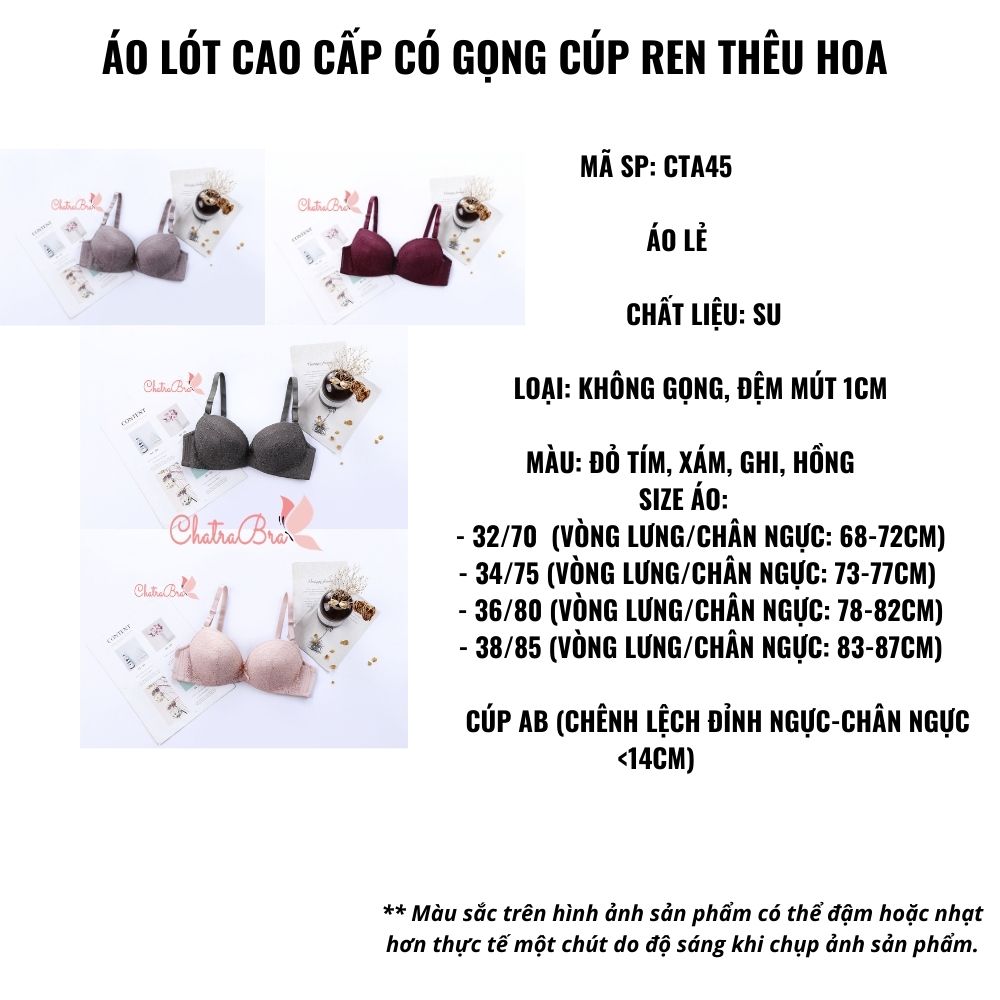 Áo lót cao cấp có gọng cúp ren thêu hoa