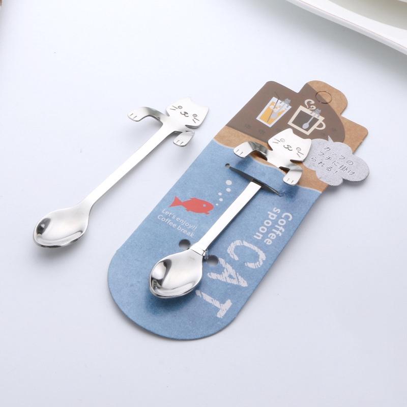 Muỗng Cà Phê Cán Dài Hình Mèo Dễ Thương